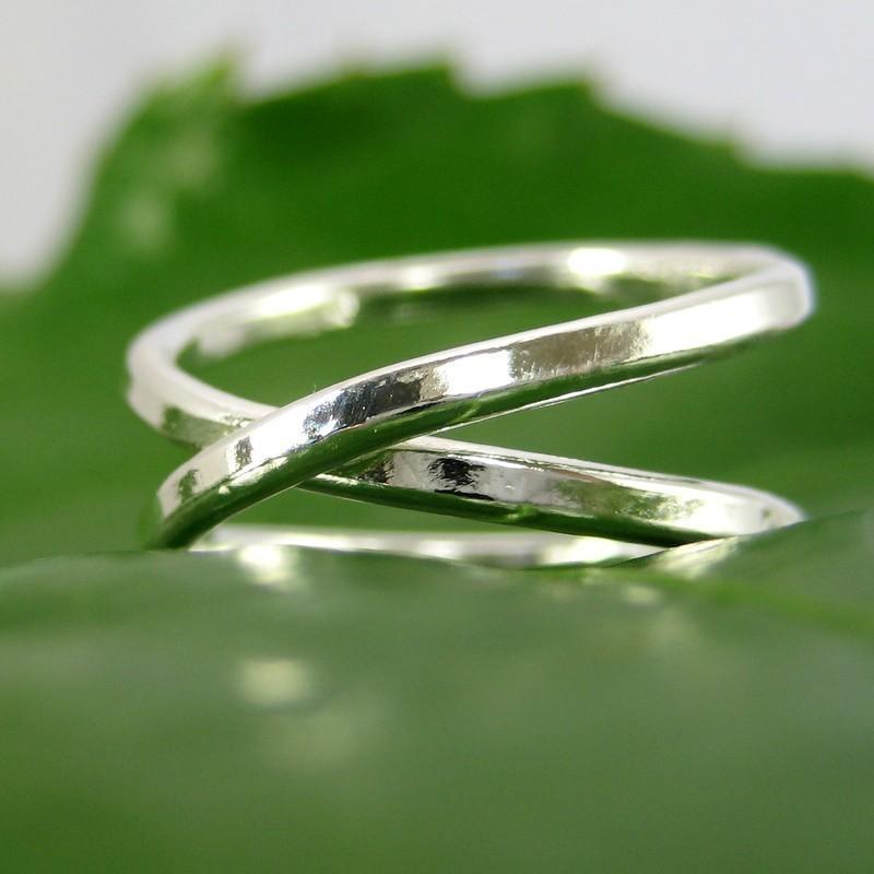 Hochzeit - Fine Silver Infinity Eternity Ring, set of two, Sea Babe Jewelry