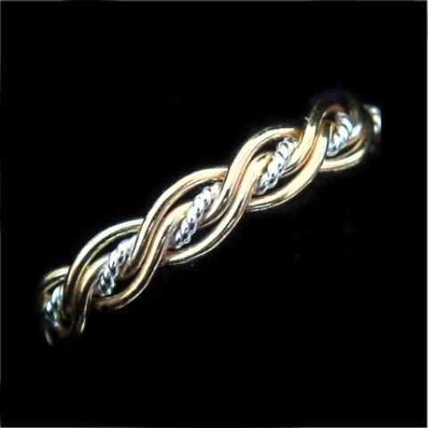 Mariage - Rope Middle Five Strand Twist Weave Braided Wedding Rings