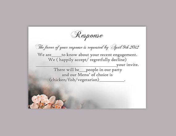 Свадьба - DIY Wedding RSVP Template Editable Word File Instant Download Rsvp Template Printable RSVP Cards Orange Peach Rsvp Card Floral Rsvp Template