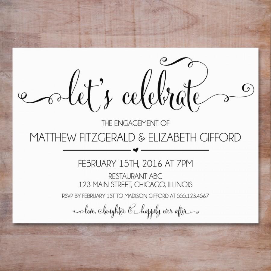 Wedding - Engagement Party Invitation, We're Engaged Invitation Editable Template - PDF Instant Download, WBWD4