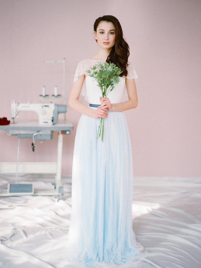 Mariage - Nico // Blue wedding dress / Romantic wedding dress / Tulle wedding dress / Chiffon wedding dress / Romantic wedding gown / Light wedding