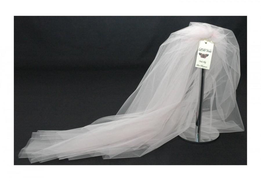 زفاف - Designer Soft Pink Wedding Veil Any Length 2 Tier  LBV156 LBVeils UK