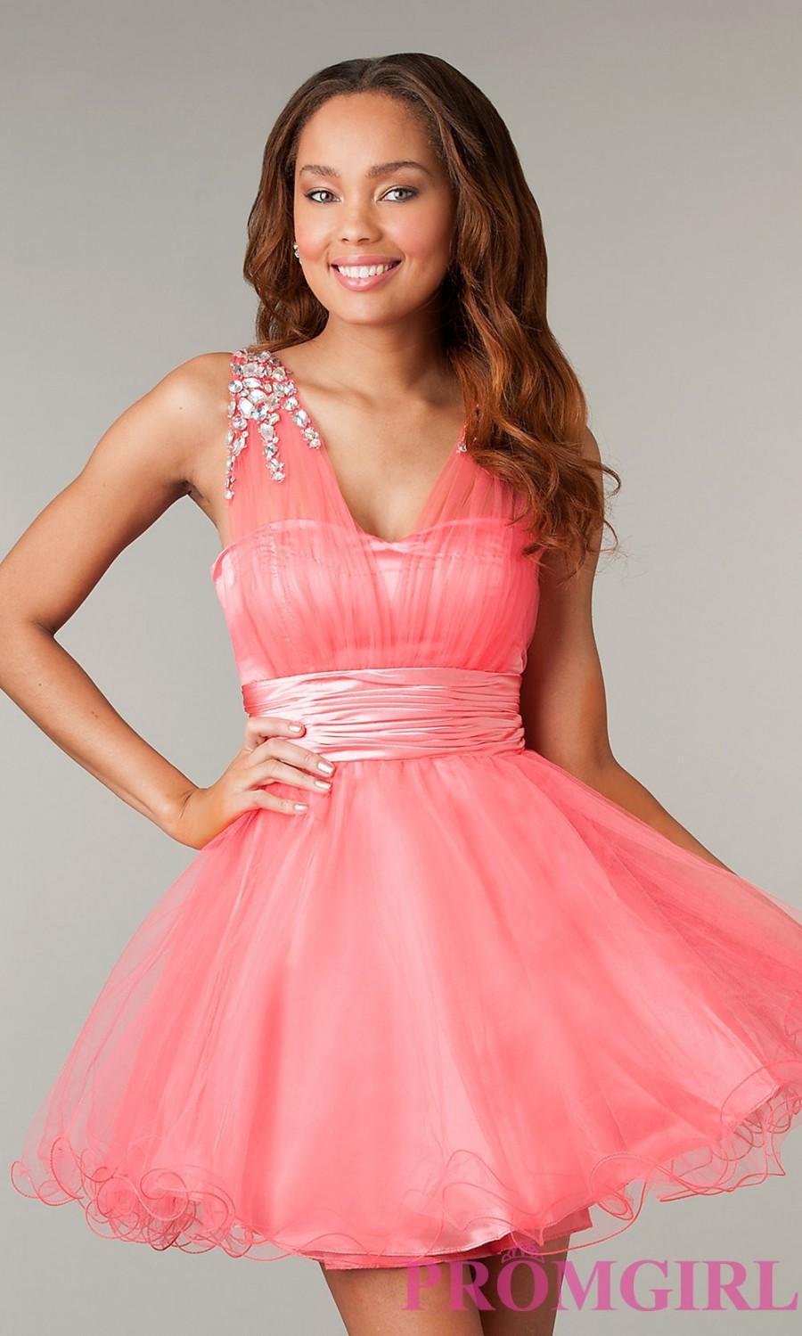 زفاف - Short Sleeveless Babydoll Prom Dress - Brand Prom Dresses