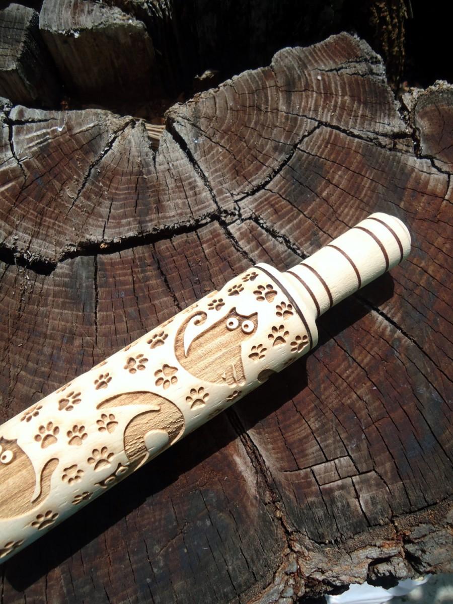 Mariage - Womens gift rolling pin Cookie stamp Grandma gift Gift for mom Baking tool Cats cookies Wife gift sister Gift