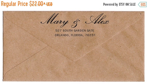 زفاف - SALE Custom Wedding Stamp, Personalised Calligraphy Stamp, Return Address Stamp, Wood Handle or Self Inking
