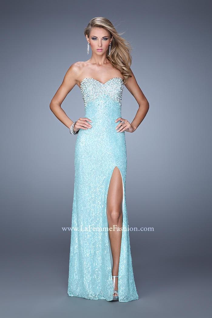 Wedding - La Femme 20705 Beaded Lace Evening Dress - Brand Prom Dresses