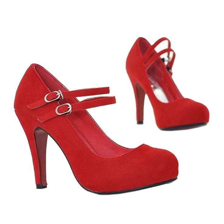 زفاف - Bridal Wedding Thin Shoes Bright Red