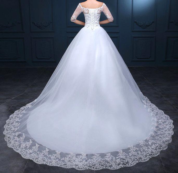 Wedding - Women's Red White A-Line Princess Trumpet Wedding Dress EM10002