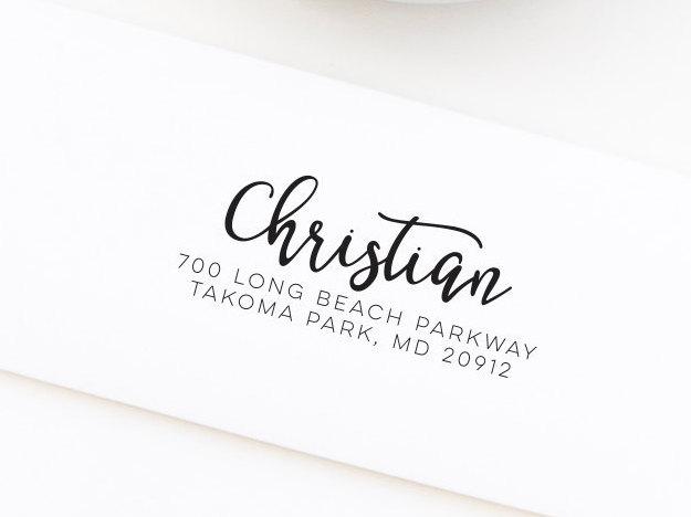 Hochzeit - Return Address Stamp, Wood Mounted or Self-Inking Address Stamp, Wedding Invitation Stamp, Personalized Stamp, Gift for Her, Style No. 136