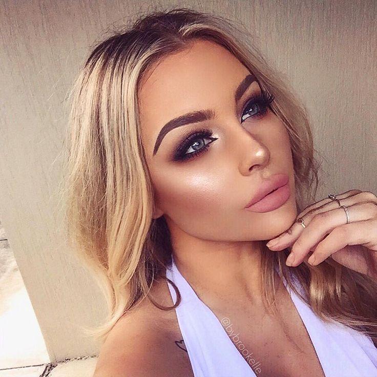 Hochzeit - Brookelle McKenzie On Instagram: “Tryna Hit You With That Glow ✨  @liplandcosmetics Rezy On The Lips  @anastasiabeverlyhills  In Blonde  @anastasiabeverlyhills…”