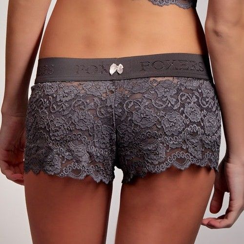 Свадьба - Charcoal Gray Lace Boxer With FOXERS Logo Elastic Band