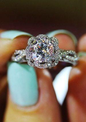 Wedding - Diamond Cut Round Vintage Wedding Engagement Rings