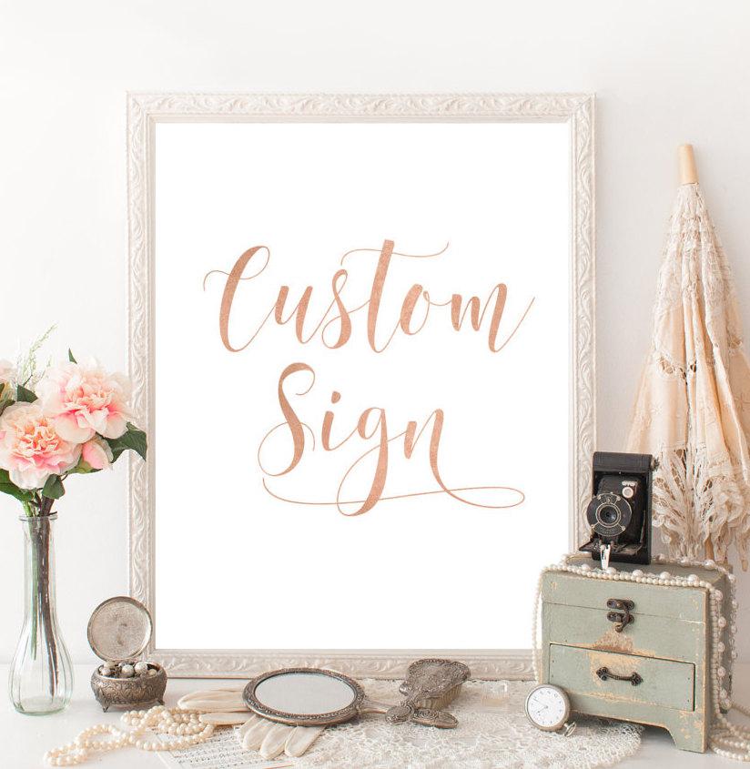Mariage - Custom wedding signs Personalized wedding signs Personalised sign wedding signage Personalized signs Rose gold wedding