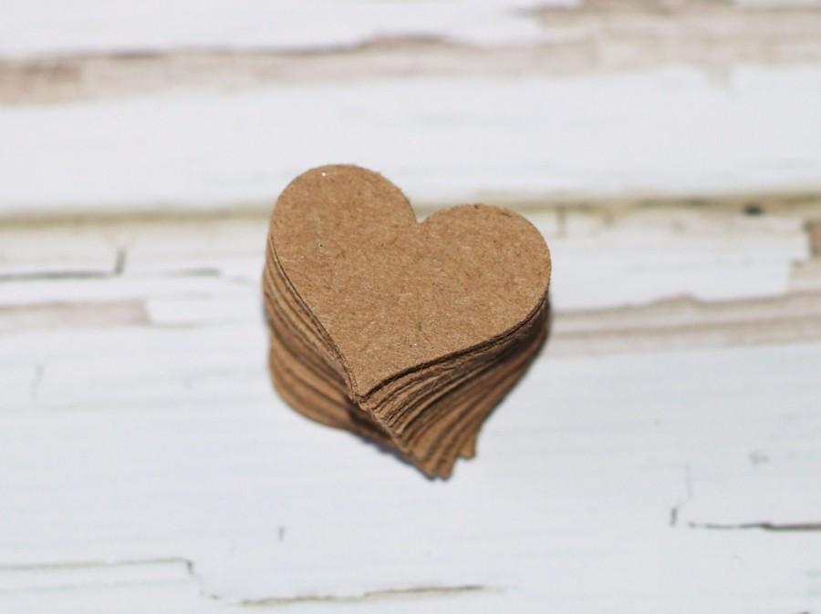 Mariage - Wedding Confetti Hearts (500) ... Kraft Paper Hearts Rustic Wedding Decor Table Scatter Wedding Reception Decoration Valentines Day Party