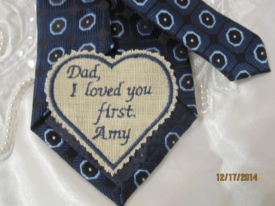 Mariage - Dad Gift. Gift for Dad. Groom Gift. Father of the Bride Gift. Love Notes. Special notes. Wedding gift Tie Patch, Machine embroidery,