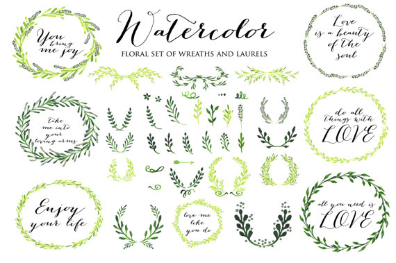 Свадьба - Laurels clipart, Ribbons, Wreaths, Banners, Arrows. Clip art for scrapbooking, wedding invitations, Small Commercial Use