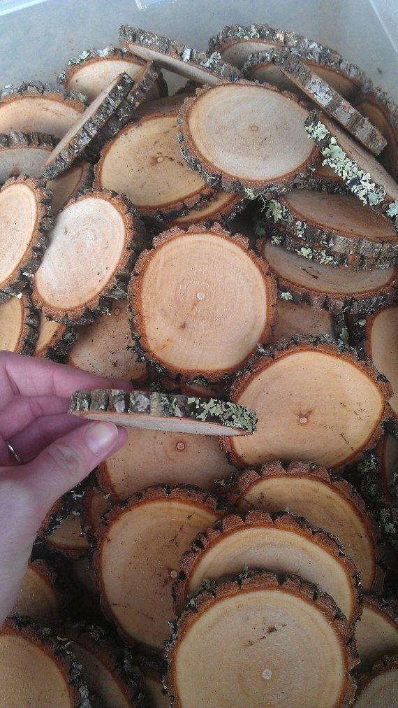 Свадьба - 25 3-4" Rustic Wood Tree Slices Wedding Decor SOURWOOD Disc Log Round LARGE