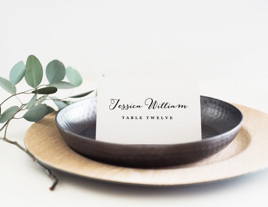 Wedding - Printable place card template, Wedding place card, Name tags, Calligraphy place cards, Editable escort card 