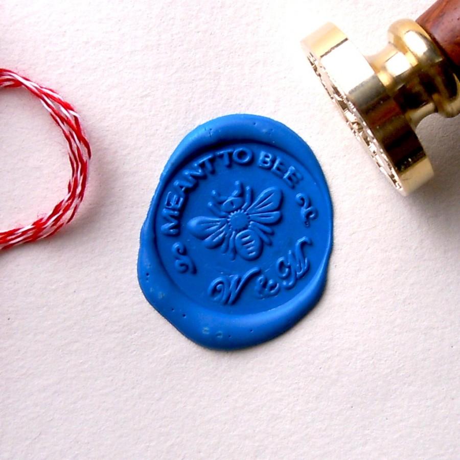 Hochzeit - Meant to Bee Wax Seal Stamp Initials Custom Order for Wedding