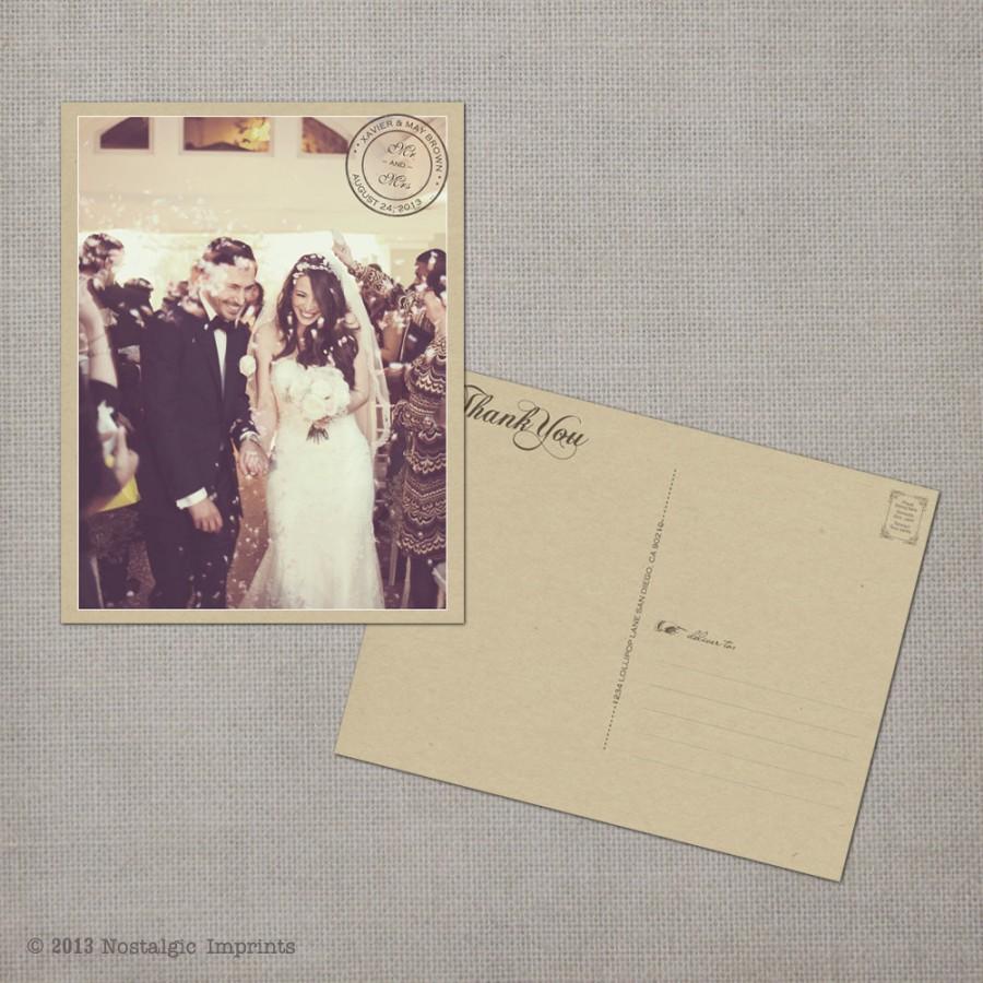 Hochzeit - Vintage Wedding Thank You Cards / Wedding thank yous / Wedding Thank You Cards / Thank you Cards / Thank you postcard - the "May"