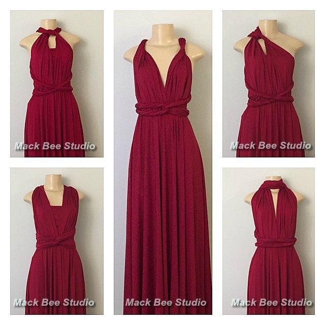 red maroon infinity dress