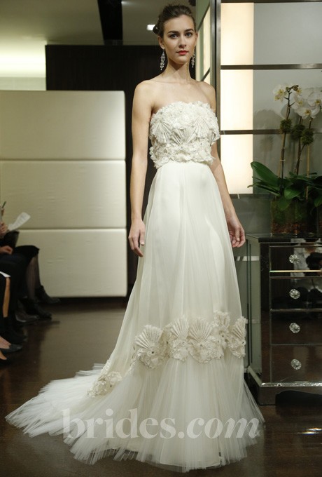 زفاف - Badgley Mischka Bride - Fall 2013 - Gemini Strapless Crepe and Silk Organza Mermaid Wedding Dress with Petal Details - Stunning Cheap Wedding Dresses