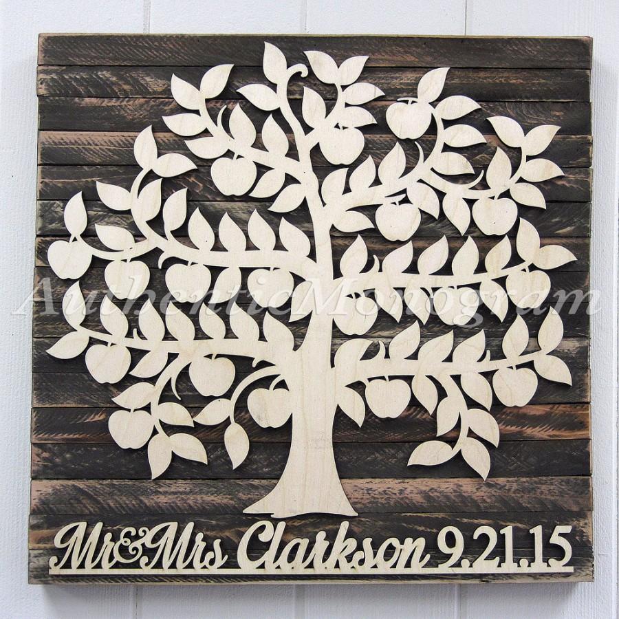 زفاف - Personalized Wedding Guest Book 100 Guest - Wedding Wooden Sign _  Rustic Wall Decor - Custom Family Tree - Custom Guest Book for 100 Guest