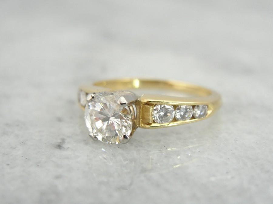 زفاف - Fine Diamond Engagement Ring, 18K Gold Luxury Solitaire Engagement Ring WWE1VN-N