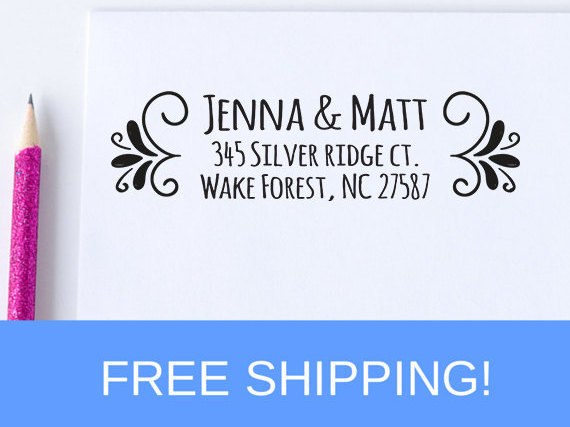 Wedding - Return Address Stamp - Address Stamp - Self Inking Address Stamp - Personalized Stamp   (D186)