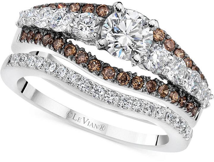 Свадьба - Le Vian® Chocolatier Diamond Bridal Set (1-5/8 ct. t.w.) in 14k White Gold