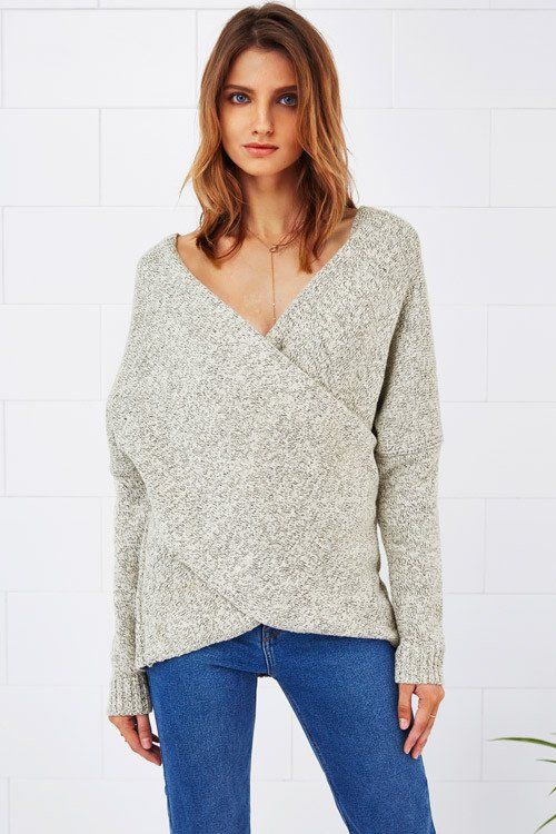 Mariage - Cross Plunging Sweater