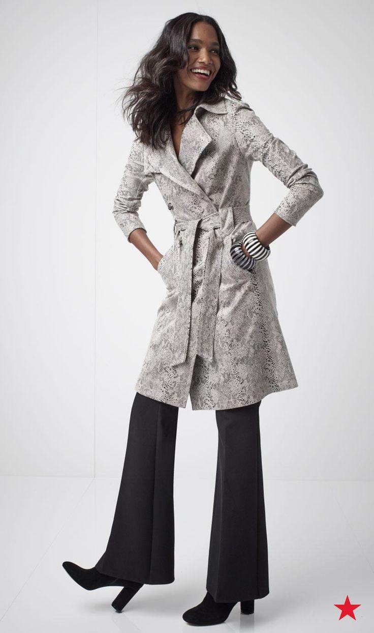 Hochzeit - Snakeskin-Print Faux-Leather Trench Coat