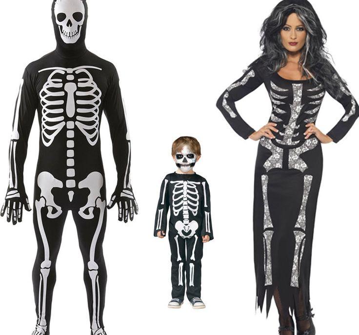 زفاف - Male Female Kid Halloween Skeleton Bone Costume