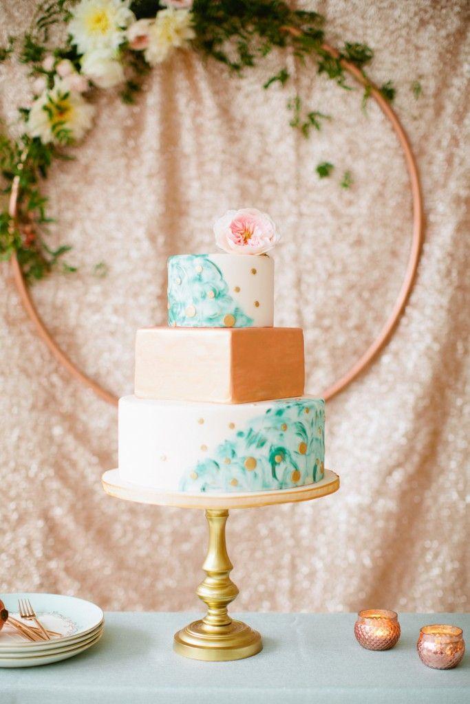 Свадьба - Rustic Glam Mint And Gold Wedding Inspiration With Minted