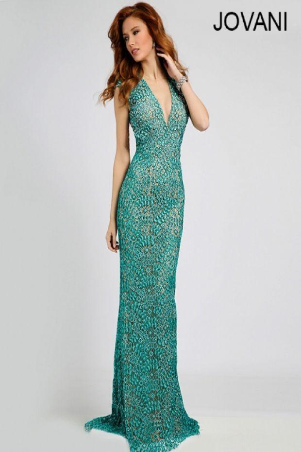 green jovani gown