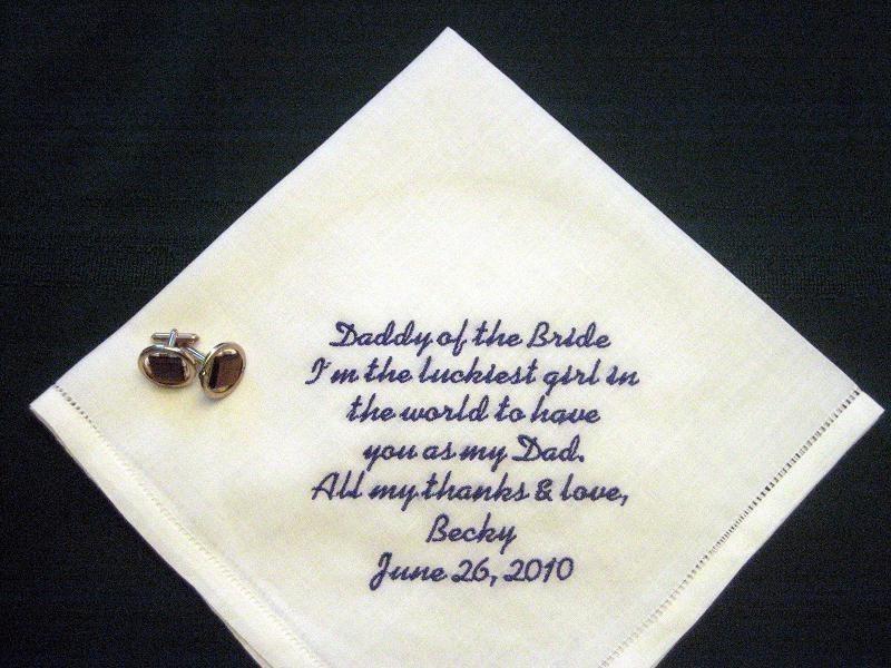 Hochzeit - Daddy of the Bride Linen Bridal Hankie with Gift Box 103S