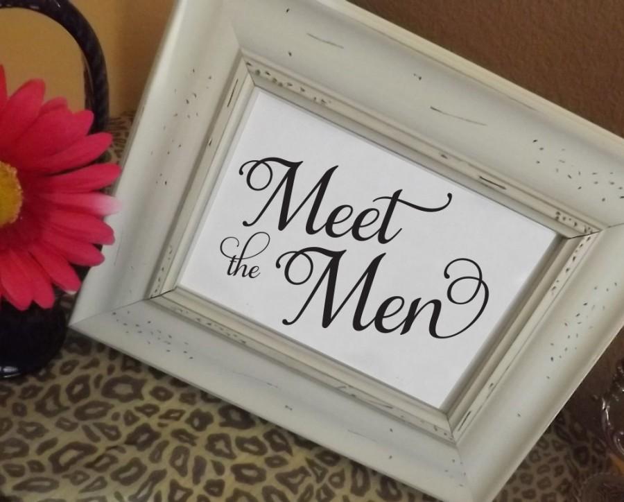 Mariage - Meet the Maids plus Meet the Men, (set of 2 signs) Wedding Signs,  Meet the Bridesmaids, NO Frame