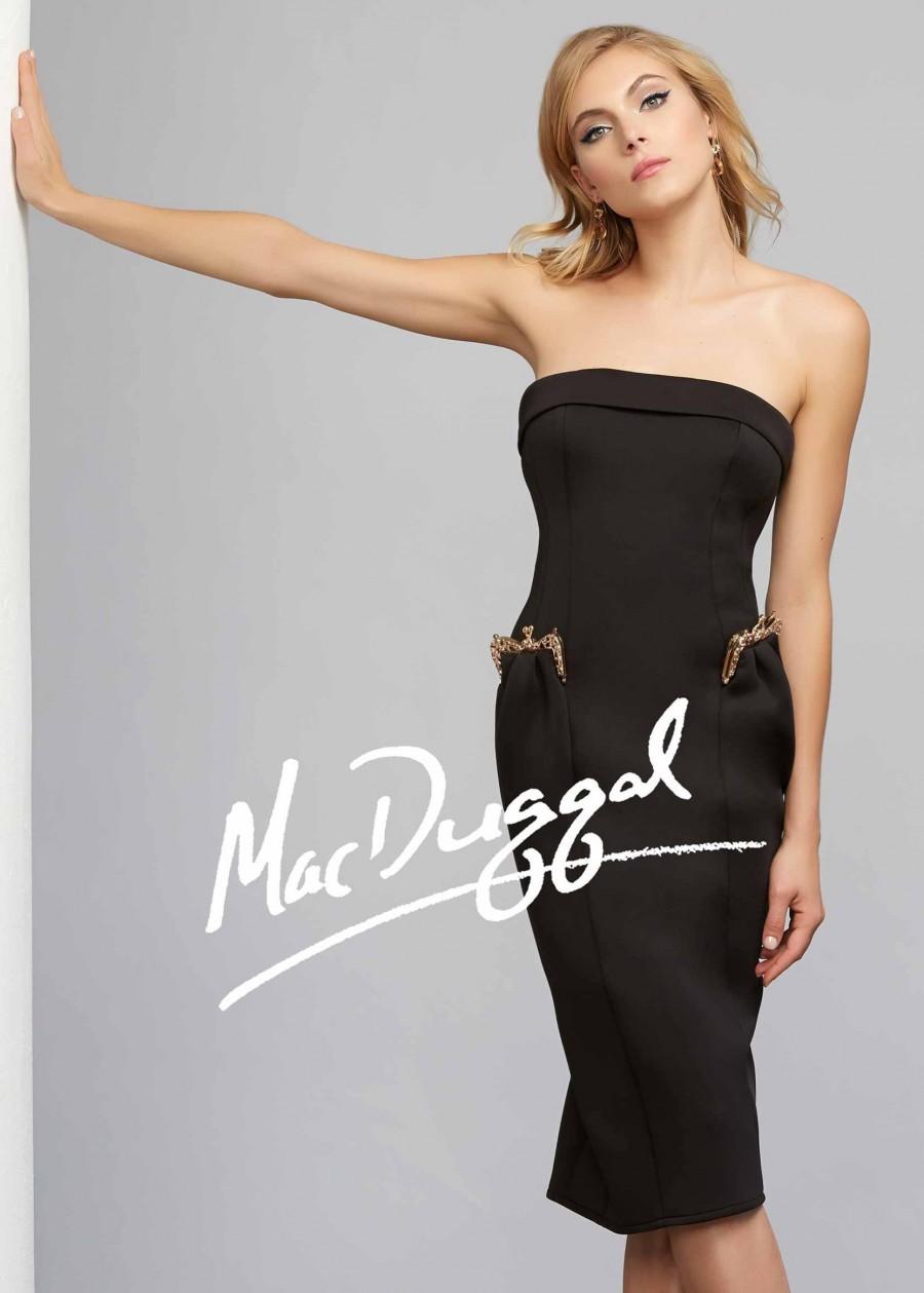 زفاف - Mac Duggal 30063 Gold Purse Pocket Pencil Dress - 2016 Spring Trends Dresses