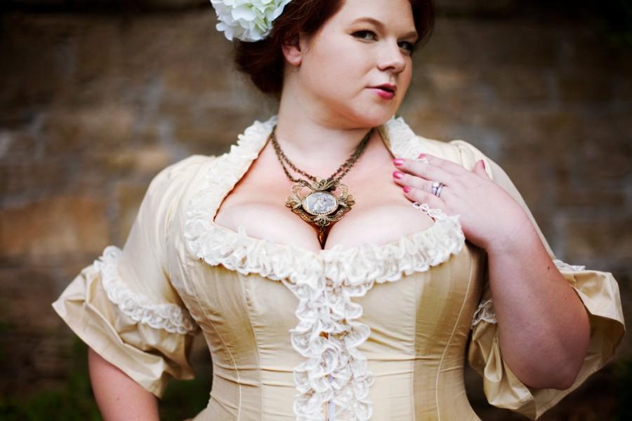 زفاف - Victorian Wedding Dress Corseted Jacket Steampunk Style Silk - Custom to Order