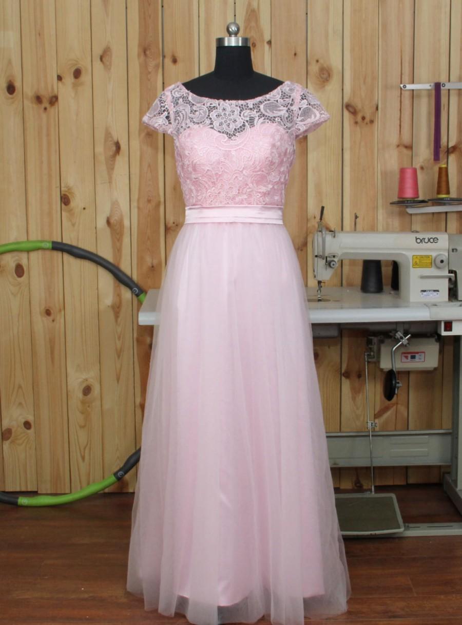 Hochzeit - 2016 Lace Tulle Bridesmaid dress, Lace Wedding dress, Formal dress, Tulle Prom Dress, Evening dress floor length