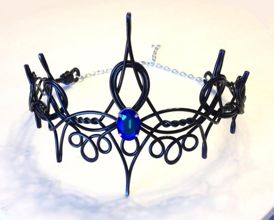 Свадьба - Black REGINA Evil Queen Crown - Hand Wire Wrapped - Choose Your Own COLOR - Cosplay Circlet Bridal Tiara Wedding Hairpiece