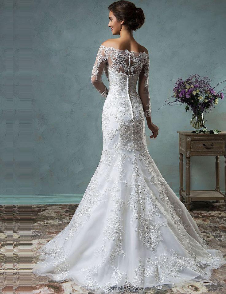 زفاف - Amelia Sposa Inspired Vintage 2 Piece Long Sleeve Lace Replica Wedding Gown
