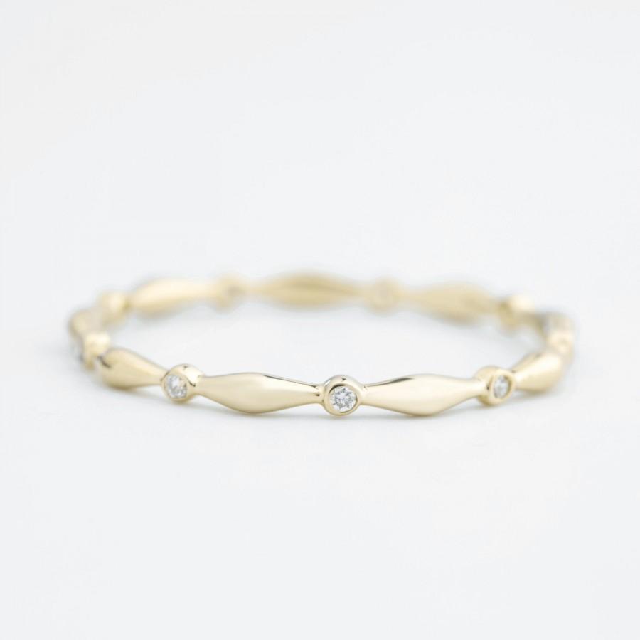 زفاف - Diamond Eternity Ring, Stacking Ring, Wedding Band, Gold Diamond Ring, 14k 18k Yellow, 14k Rose, 14k White Gold, Aria w-r104