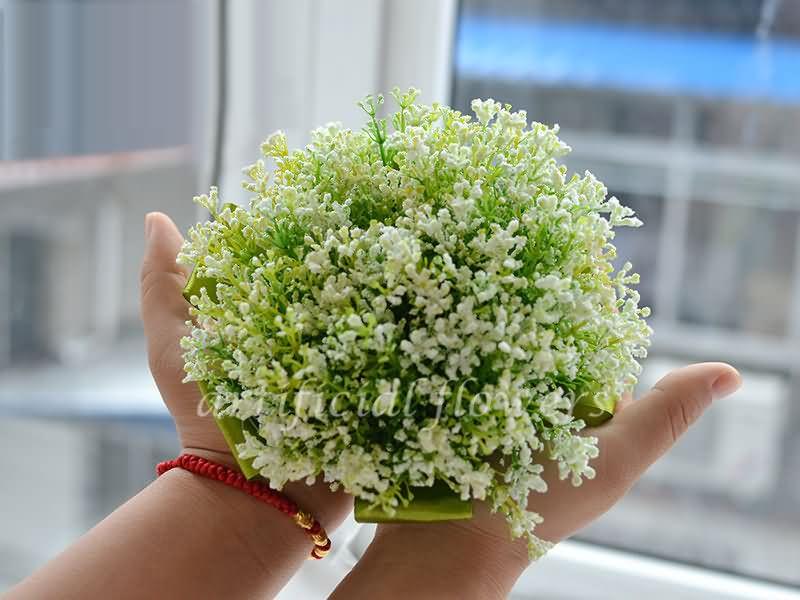 زفاف - Artificial Wedding Flowers For The Bride Silk Flowers For Wedding Bouquet White & Green Tall 23CM [13050540] - $31.78 : cloneflower.com