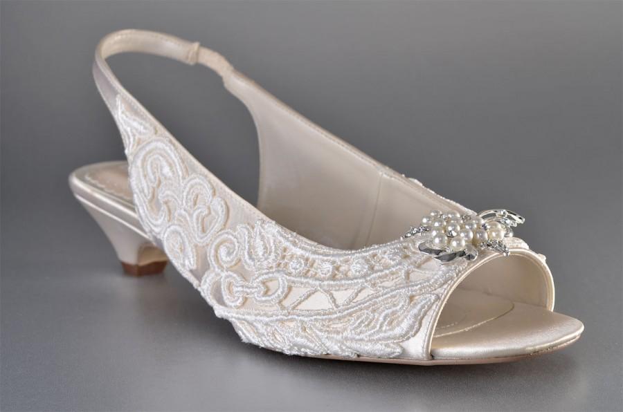 زفاف - Wedding Shoes - Women's Wedding Slingback Bridal Shoes- Lace Wedding Shoes- Womens shoes- Shoes Women's- Women's Bridal Shoes-Women'sShoes