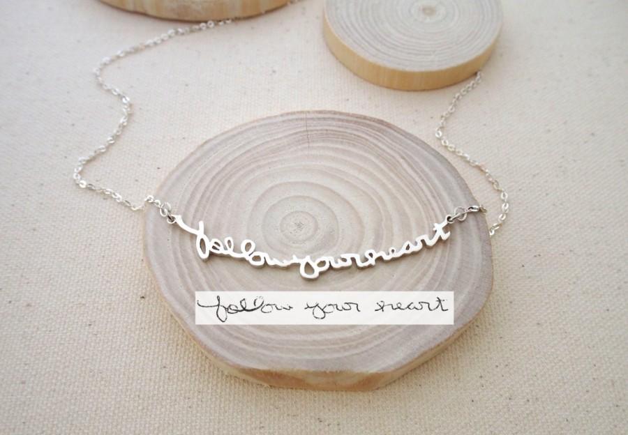 Свадьба - 20% OFF* Memorial Signature Necklace - Personalized Handwriting - Keepsake Jewelry in Sterling Silver - MOTHER GIFT - Bridesmaids' Gift
