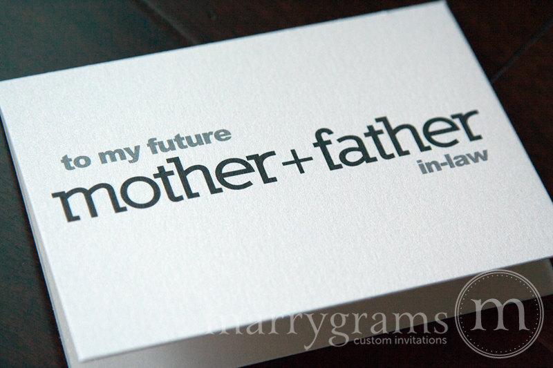 Mariage - Wedding Card to Your Future Mother and Father in-law -Parents of the Bride or Groom Cards - Mother of the Groom Card - To My Future In-Law