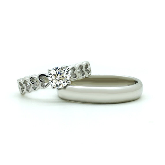زفاف - Custom Engraved Matching Pre-Engagement Couples Rings Set for 2