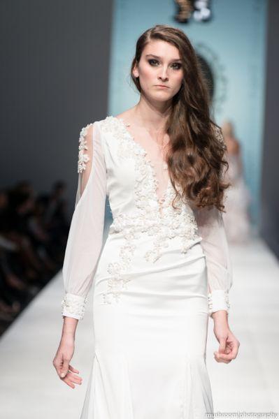 Свадьба - Silk Wedding Dress With Deep V-Neck (#SS16100)