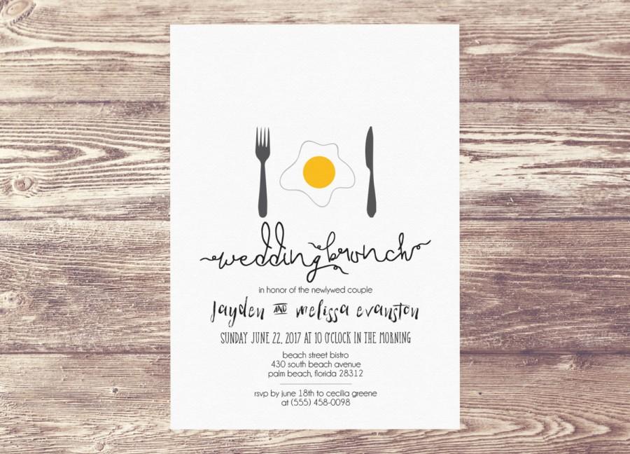 Wedding - Printed Wedding Brunch Invitation, Newlywed Brunch, Brunch Invite, Bridal Shower Invitation, Baby Shower Brunch, Champagne Brunch